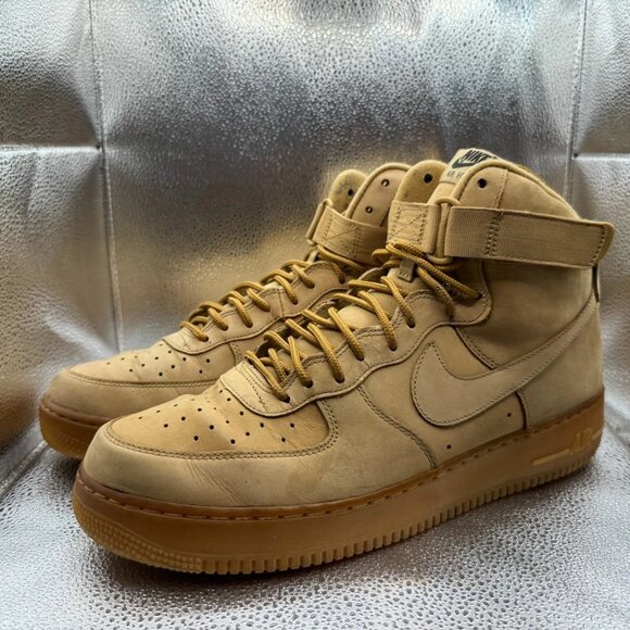 Size 12 Nike Air Force 1 High 07 LV8 Wheat Lace-Up Athletic Sneakers 882096-200 - Picture 1 of 11